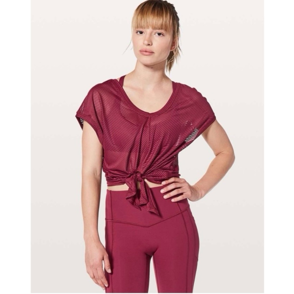 Lululemon Ahead By Miles Top in Ruby Wine
